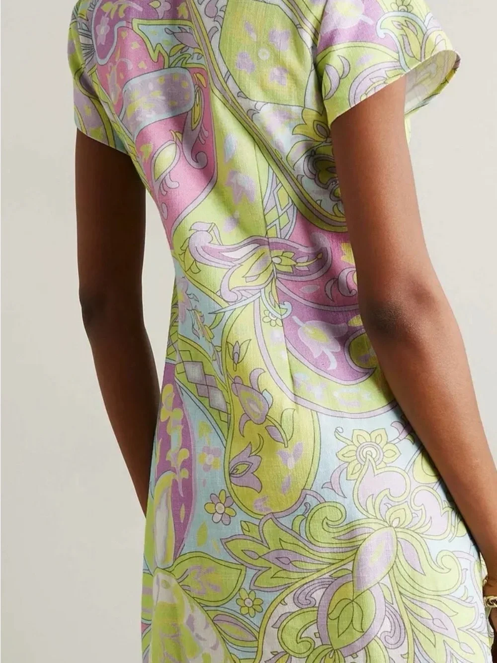 RIXO Pastel Floral & Paisley Scarf in Pink, Mint & Lime